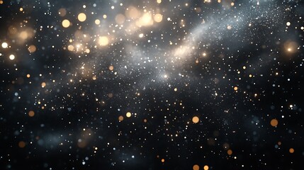 Fototapeta premium Cosmic particles floating in space digital art night abstract view