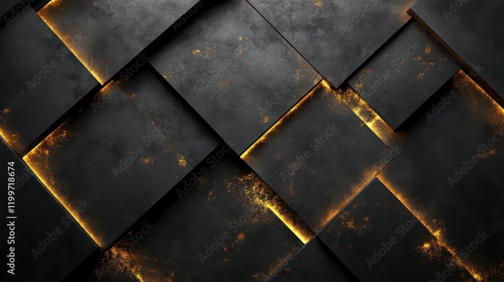 Poster a textured, dark background with interwoven patterns, featuring subtle golden highlights that create