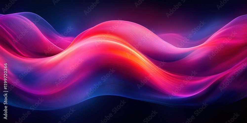 Poster vibrant flowing waves create a mesmerizing abstract visual in pink and purple tones against a dark b
