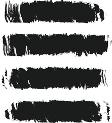 Black brush strock set and white background 