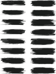 Black brush strock set and white background 