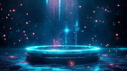Dynamic energy portal effects futuristic setting digital art dark mood