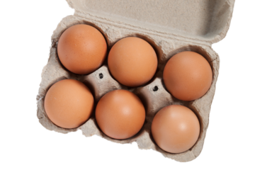 Boîte en carton contenant six œufs