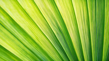Obraz premium Vibrant Green Palm Leaf Texture: A Close-Up Study of Nature's Design