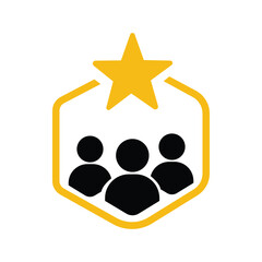 client loyalty or customer satisfaction icon. concept of positive testimonial for great effective business. flat style trend modern membership logotype graphic