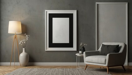 Mockup with a white frame