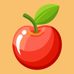 red apple vector illustration acerola barbados cherry