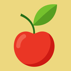 red apple vector illustration acerola barbados cherry