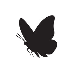 Butterfly icon. Black Butterfly silhouette vector illustration isolated on white background