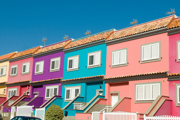 Obraz premium Houses with a lot of colors in town