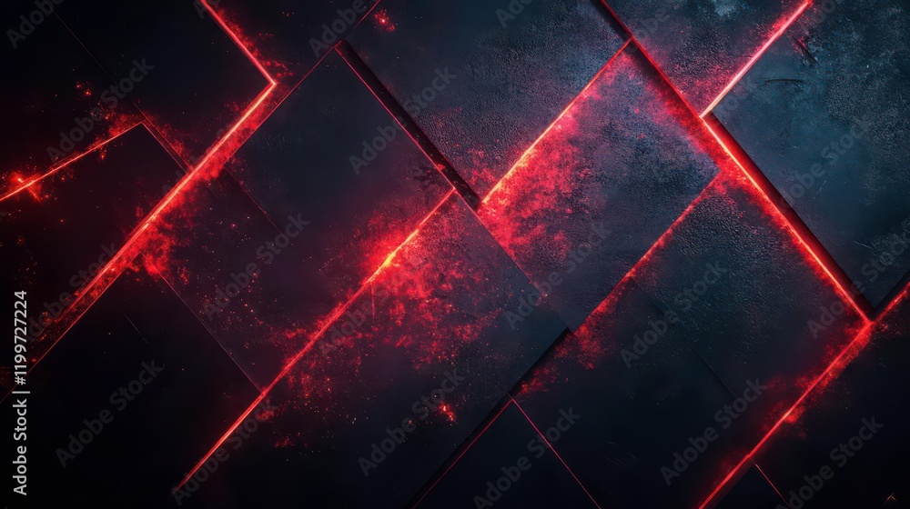 Aufkleber a dark, textured background with glowing red lines creating a dynamic, futuristic pattern.