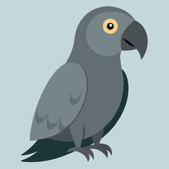  grey parrot cartoon vector
