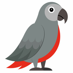  grey parrot cartoon vector