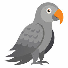  grey parrot cartoon vector