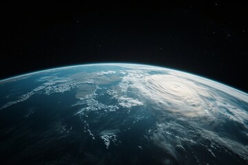 Obraz premium Global Satellite Visualization Orbital View of Earth's Surface and High-Altitude Environmental Insights