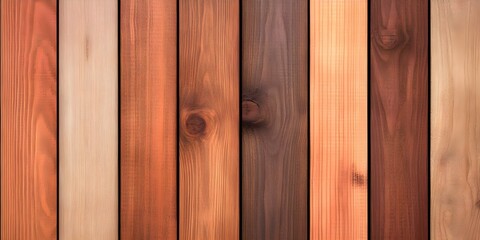 Fototapeta premium A collection of wooden planks with varying shades and textures, displaying natural patterns and colors. Concept Wooden Plank Collection, Natural Textures, Color Variations, Rustic Aesthetics