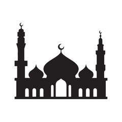 Mosque silhouette icon vector illustration isolated on white background