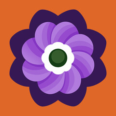 vector illustration of a flower anemone