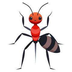 vector illustration of cartoon cockroach ant
