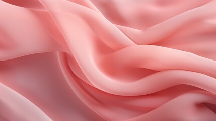 Obraz premium Close-up pink chiffon fabric texture background. Soft, gentle, fashion, luxury and aesthetic clothing material. Calm atmosphere