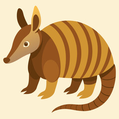 vector illustration of a cartoon armadillo