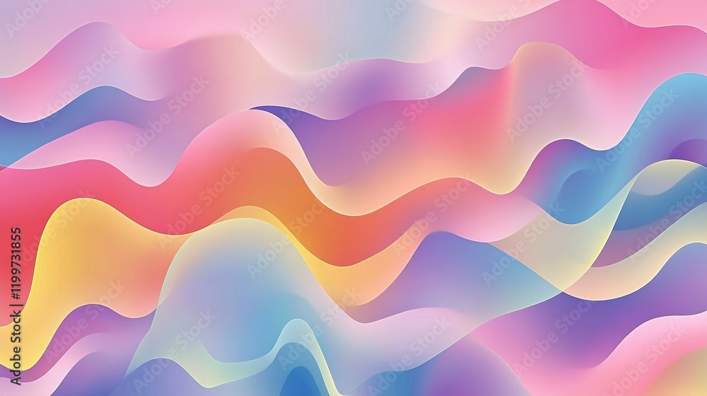 Poster flat vector abstract poster with colorful gradients forming geometric shapes.