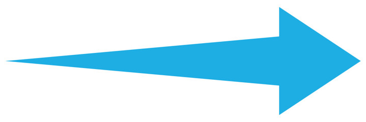 Obraz premium Blue arrow icon flat style. Abstract blue long arrow sign. Blue arrow for your website design, vector illustration. EPS 10