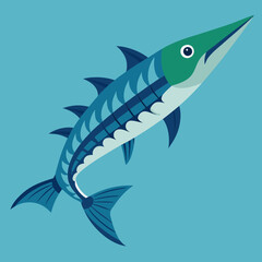 vector illustration of a shark barracuda
