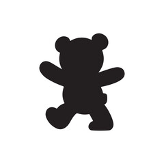 A black silhouette of a teddy bear icon