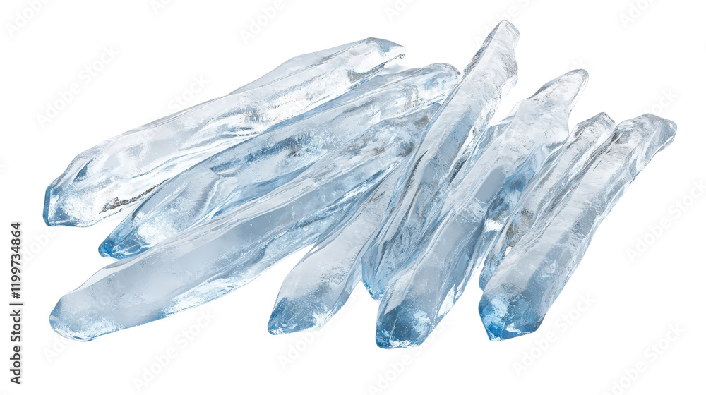 Poster close up view of ice crystals on dark background capturing natural patterns and textures isolated on