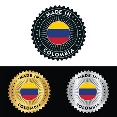 Made in Colombia Badge Tag Seal Stamp Logo