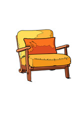 Orange Lounge Outdoor Armchair