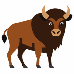 vector illustration of a bison