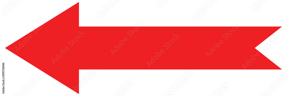 Aufkleber long arrow icon vector. long arrow pointing left . red arrow icon vector. long arrow isolated on whi