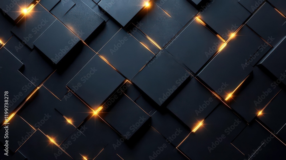 Poster a textured black surface with illuminated gaps, creating a striking contrast and a modern, abstract 