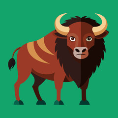 vector illustration of a buffalo