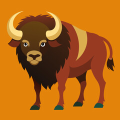 vector illustration of a buffalo