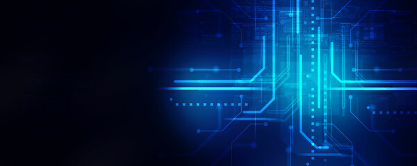 2d illustration Abstract futuristic electronic circuit technology background