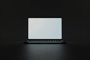 Pixel Perfect Picture of Black Laptop in Dark Mockup