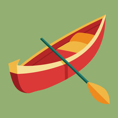 red and yellow canoe