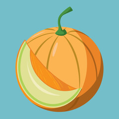 pumpkin on a white background cantaloupe