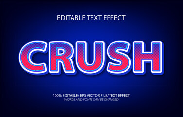 Crush editable text effect, 3D editable text template.	
