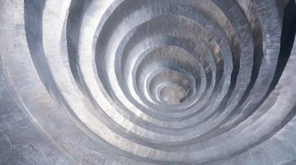 Fototapeta premium Abstract Spiral Structure with Smooth Metallic Surface and Depth