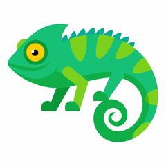 chameleon cartoon isolated on white