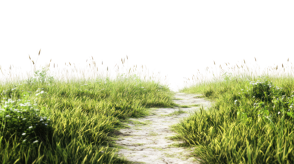 A scenic pathway through vibrant green grass, inviting exploration and connection with nature.