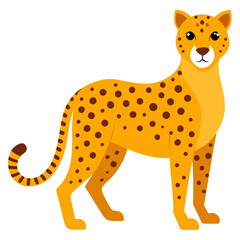 leopard cartoon isolated on white cheetah