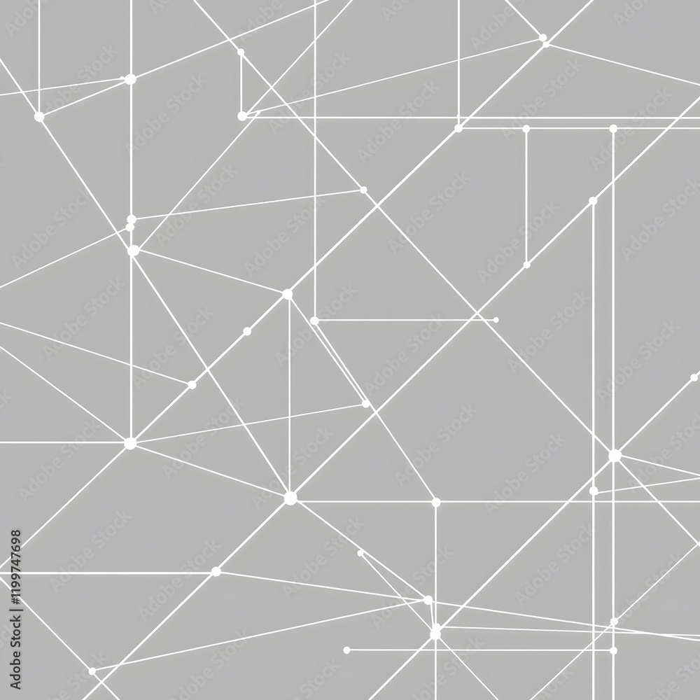 Poster geometric white line pattern on gray background abstract modern design