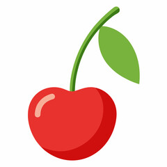 red apple with leaf cherry