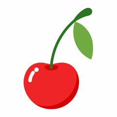 vector illustration of an apple cherry