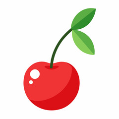 vector illustration of an apple cherry